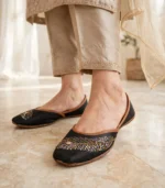 Beaded khussa for women matched with champagne beige shalwar