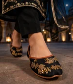 Black Khussa for Women worn with black shalwar kameez