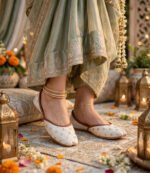 Ladies khussa for mehndi and wedding wear with anklets