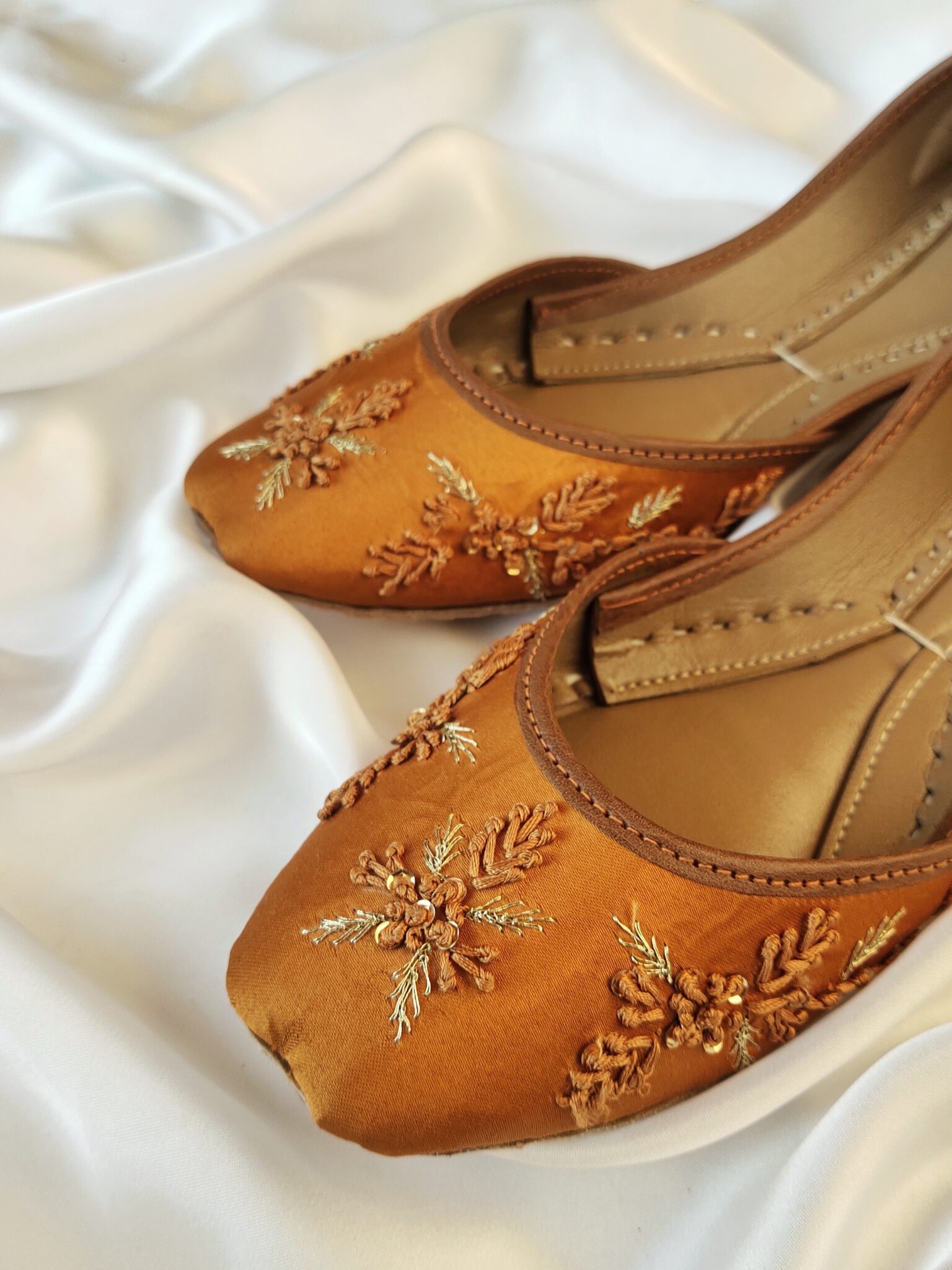 mustard-satin-embroidered-khussa-women-pakistan.jpg Mustard satin khussa with hand embroidery for women, Pakistan