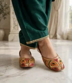Tilla khussa online Pakistan worn with maroon festive outfit