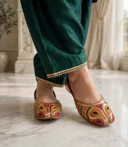 Tilla khussa online Pakistan worn with maroon festive outfit